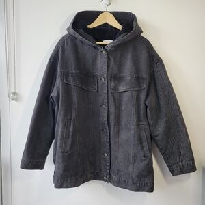 Oak + Fort Hooded Denim Jacket
